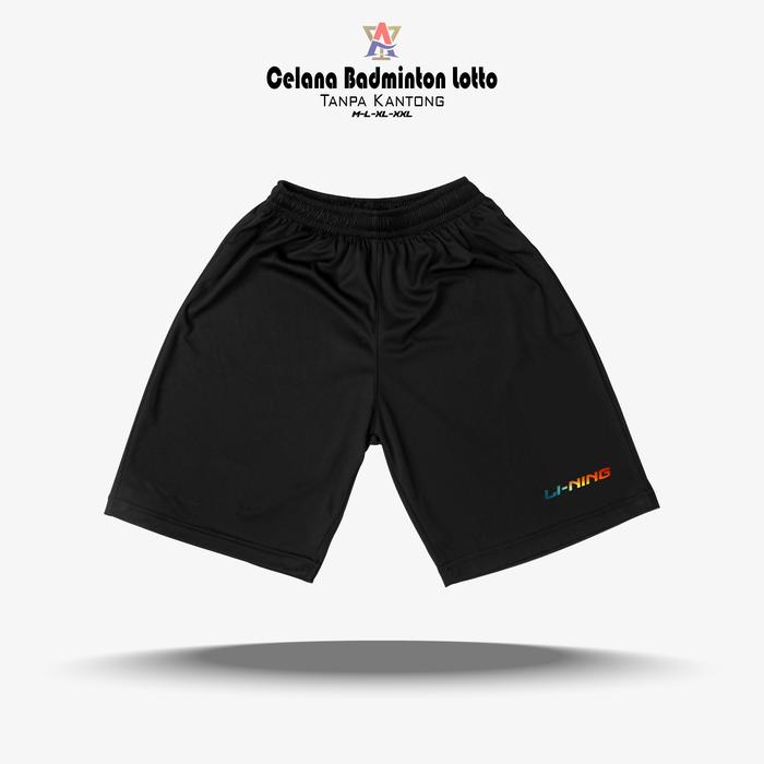 Gambar CL- CELANA PENDEK BADMINTON/BAHAN LOTTO DEWASA/TANPA KANTONG - LN-BLACK, XXL dari alghaniofficial undefined Tokopedia