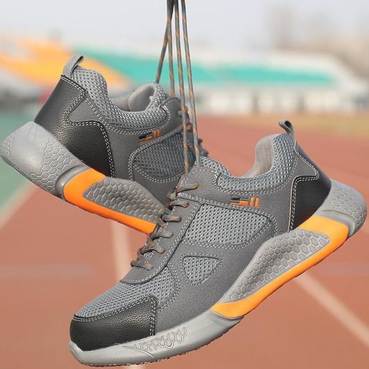 Gambar Sepatu Safety Sport Anti Paku Sporty Import Ringan Ujung Besi Original untuk Pria Upper Mesh Breathable Kevlar Midsole Safety Industri Konstruksi - Light Grey, 45 dari allsafety31 undefined Tokopedia
