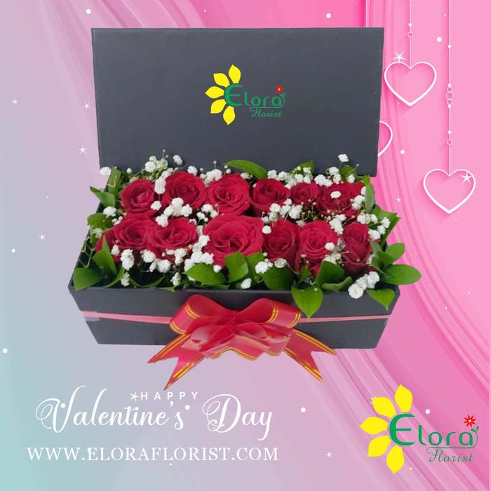 Gambar Bloom Box Bunga Mawar Valentine Vallen-012 - Merah dari Elora Florist Jakarta undefined 4 Tokopedia