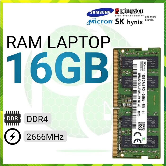 Gambar RAM Laptop DDR4 16GB 2666MHz - Sodimm Notebook PC21300 21300 2666 - SK hynix dari PGNet Computer undefined Tokopedia