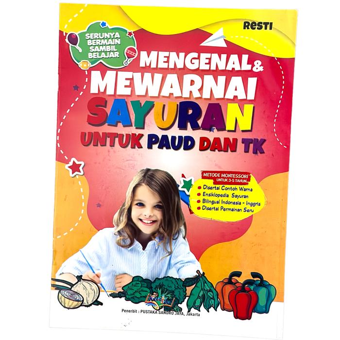 Gambar Buku Anak Mengenal Dan Mewarnai Sayuran Untuk Paud & TK Ukuran A4 dari Toko Buku dan Stationery undefined Tokopedia