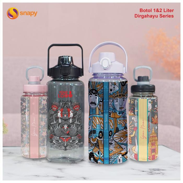 Gambar CUSTOM TUMBLER TERMOS MURAH - BOTOL 1 LTR, Hitam dari Snapy undefined Tokopedia