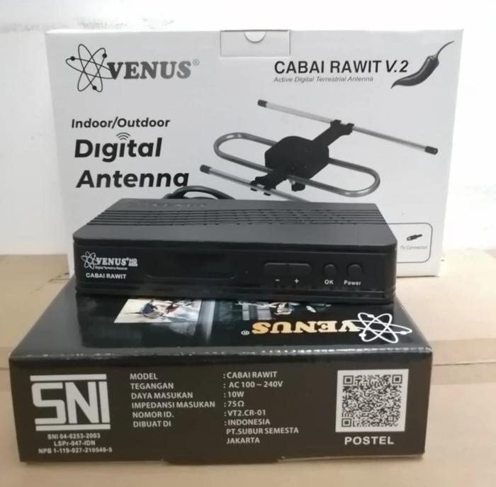 Gambar SET TOP BOX DVBT2 Paket Receiver TV VENUS Cabai Rawit + Antena Digital dari SUBUR STORE JKT undefined 4 Tokopedia