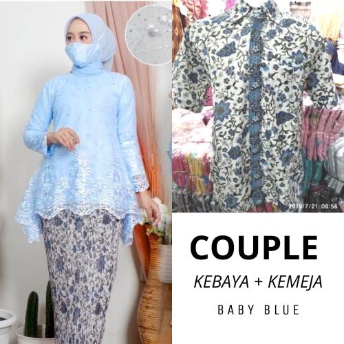 Promo Setelan Couple Kebaya Modern Tille Rinjani Baby Blue dan