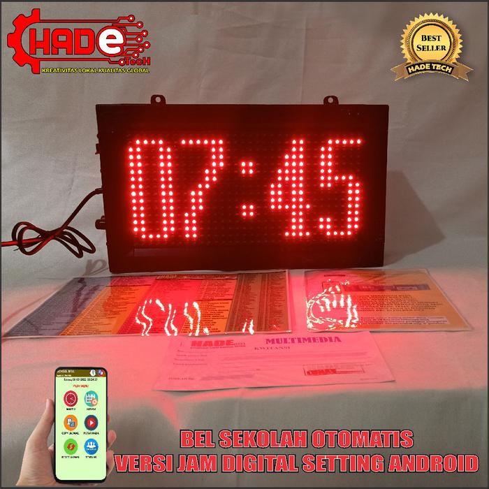 Gambar BEL SEKOLAH/PABRIK OTOMATIS JAM DIGITAL VERSI ANDROID PLUS AMPLIFIER - Merah dari Cv.Hadetech Berkah undefined Tokopedia