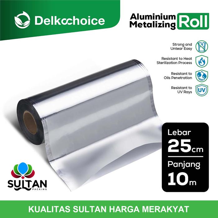 Gambar Plastik kemasan 25 cm alumunium foil roll metalizing kemasan sachet - Sachet Alu Roll, 25cm x 10m dari Sultan Packing undefined Tokopedia