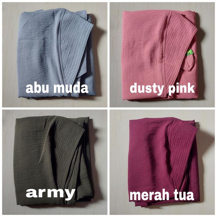 Gambar Instan Bergo Crinkle Pet Jumbo / Bergo Crinkle Airflow Premium part 2 - Merah tua dari Gazala hijab undefined Tokopedia