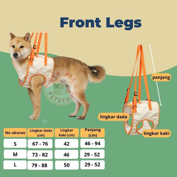 Gambar Dog Lift Harness / Band / Sabuk Bantu Anjing / PET Medical Equipment - Front Leg, S dari Hua Xia Pet Store undefined Tokopedia