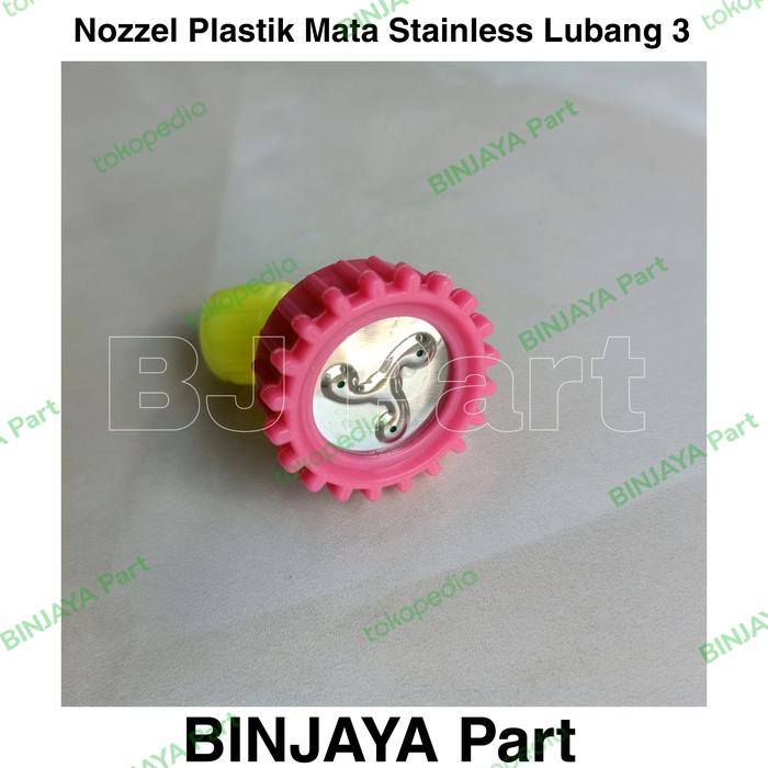 Gambar Spuyer Nozzel Plastik Lubang 3 Mata Stainless dari BIN.JAYA undefined Tokopedia