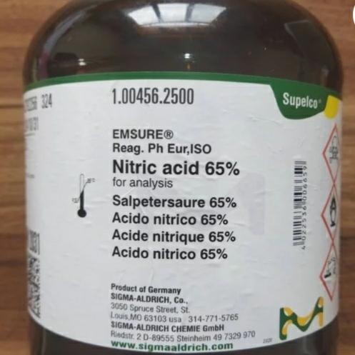 Gambar Nitric Acid Asam Nitrat 65% HNO3 MERCK 1.00456.2500 2.5 liter dari Barokah Kimiawi undefined Tokopedia