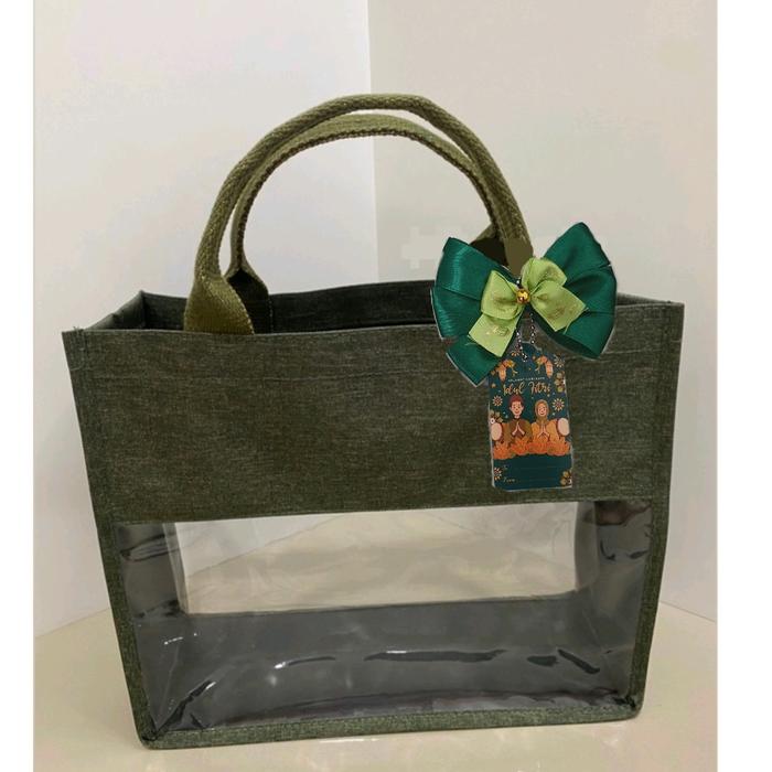 Gambar Tas goni import hampers Idul fitri set premium Pita Hangtag - Tas mixmika set dari Art and Dessert undefined Tokopedia