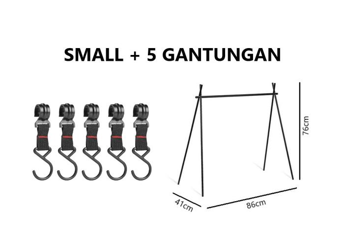 Gambar Rak Tenda Camping Aluminium Portable Tripod Hanging Rack Outdoor - Small dari TentangOutdoor undefined Tokopedia
