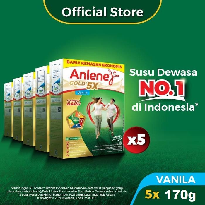 Gambar Anlene Gold 5X Susu Bubuk Vanila 5 x 170g-Tulang, Sendi & Otot dari Fonterra Indonesia undefined Tokopedia