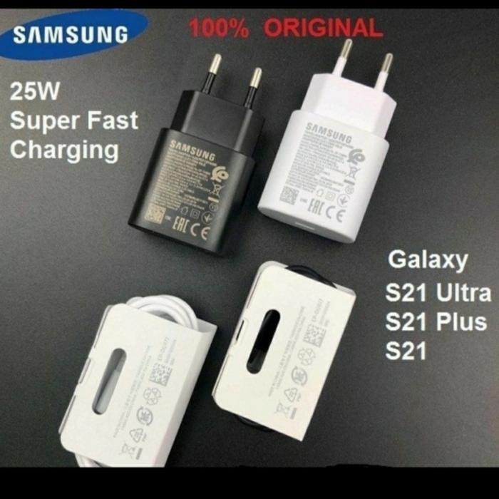 Samsung Charger Casan 25 Watt Type C TO C S21 S22 S23 Ultra Plus Ori  KABEL AJA