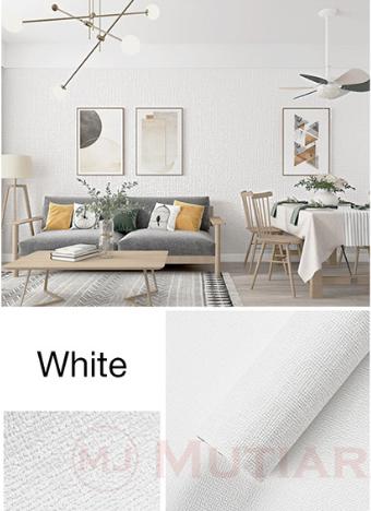 Gambar PLATO 3D Wallpaper Linen Roll Dinding Kamar Stiker Tembok Foam TEBAL - Putih dari TB.Mutiara Jaya undefined Tokopedia