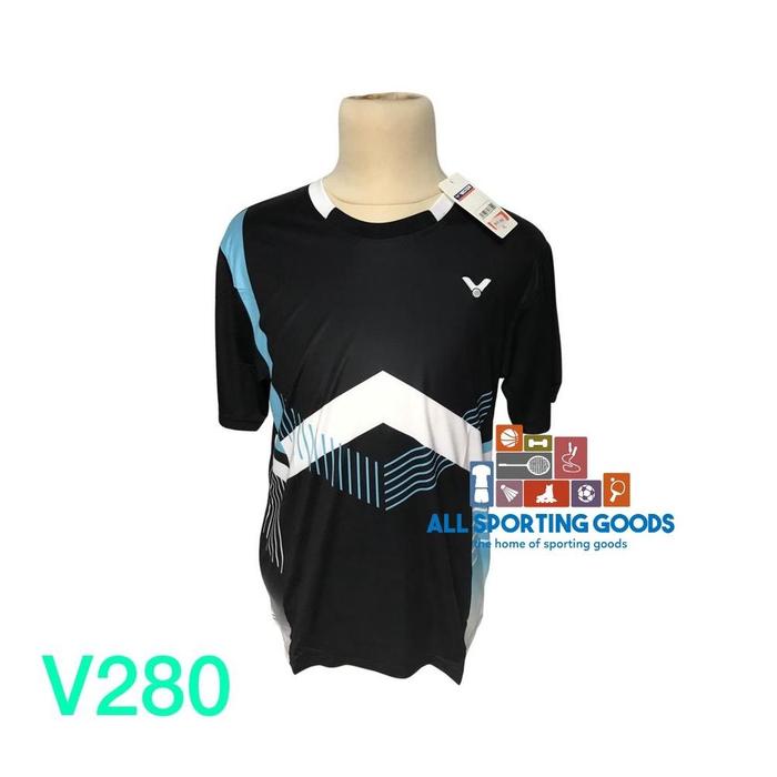 Gambar TERLARIS Baju Jersey Badminton / Bulutangkis Victor 280 Grade Ori - Hitam, XL dari dooddo shop undefined Tokopedia