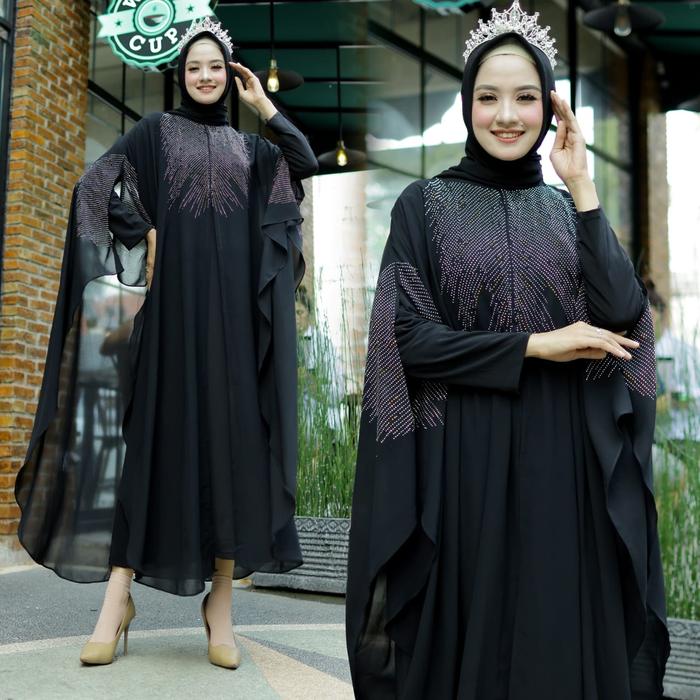 Jual kaftan maheswari jumbo premium baju muslim pesta lebaran