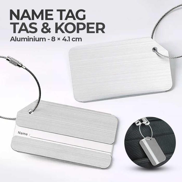 Gambar Name Tag Tas Koper Label Identitas Bagasi Travel Aluminium - Silver dari MALL-AKU undefined Tokopedia