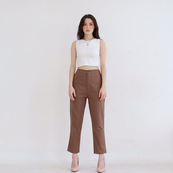 Gambar NABI MIDI PANTS HIGHWAIST MSMO - coffee dari MSMO.ID undefined Tokopedia