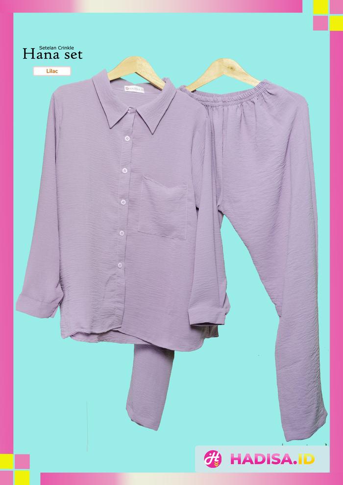 Gambar Setelan Wanita Kekinian Crinkle One Set Crinkle Airflow Polos - Hana - Lilac dari HADISA.ID undefined Tokopedia