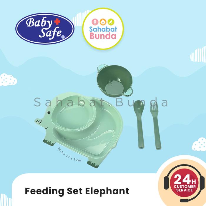Gambar BABY SAFE Babysafe Feeding Set Alat Makan Anak Bayi KADO BAYI/ P12FS50 - ELEPHANT SET dari Sahabat.Bunda undefined Tokopedia