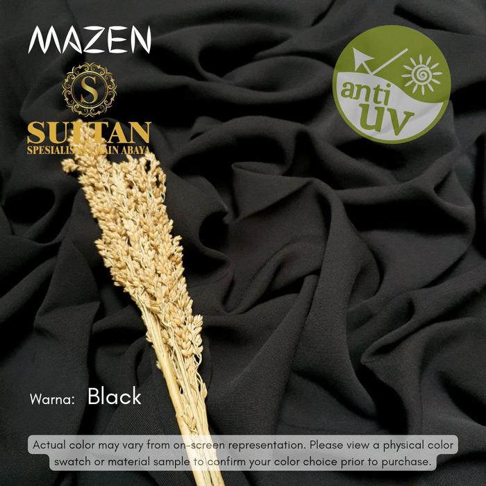 Gambar Kain Sultan polos Mazen Marzan anti uv bahan kain gamis abaya - BLACK dari Marketer Kain Sultan undefined Tokopedia