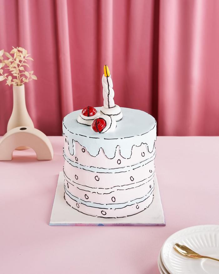 Gambar CARTOON CAKE / The Comic Cake Trend - Pink biru dari Stelette Cake_NEW undefined Tokopedia