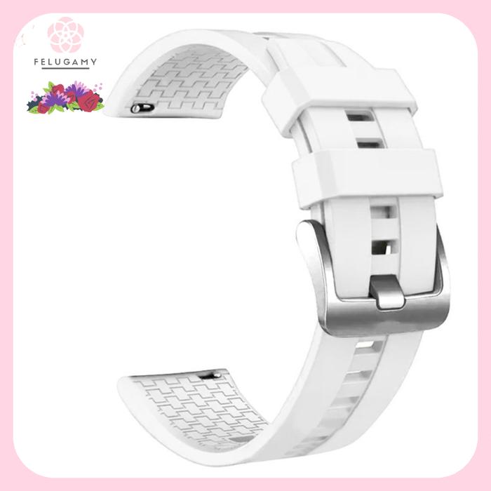 Gambar STRAP SMARTWATCH TALI JAM SILICONE SILIKON 20MM 22MM UNIVERSAL GARIS - GARIS PUTIH, 20MM dari Felugamy Store undefined Tokopedia