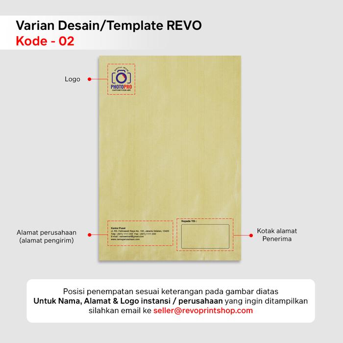 Gambar Cetak Amplop F4 / Amplop F4 Folio / Amplop Coklat Folio /Amplop Coklat - Kode - 02, 2 Sisi dari Revo Print Shop undefined Tokopedia