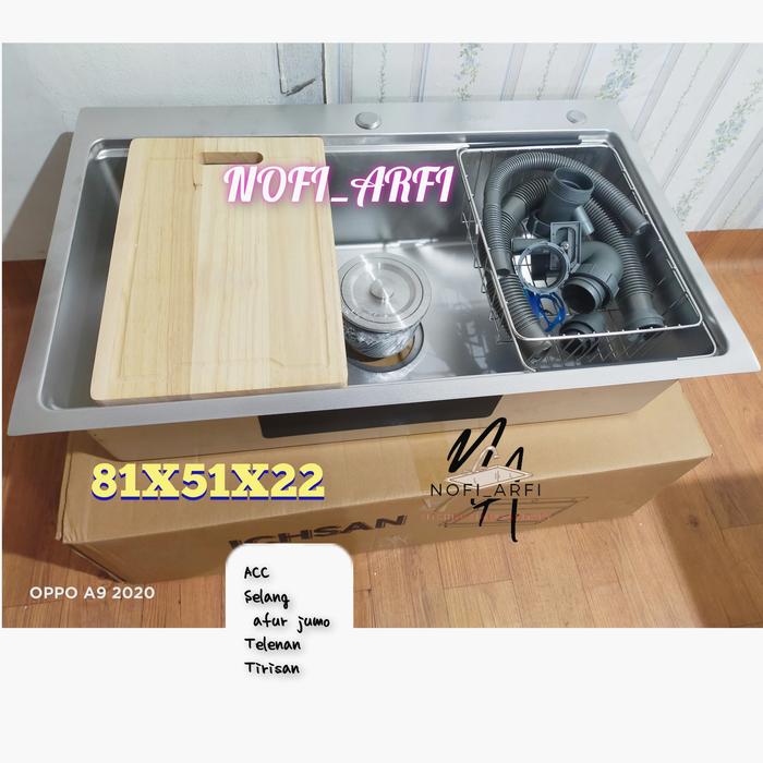 Gambar PROMO BAK CUCI PIRING STAINLESS 80X50/WASTAFEL STAINLESS/SINK KOMPLIT - tipe 2 dari nofiarfi undefined Tokopedia