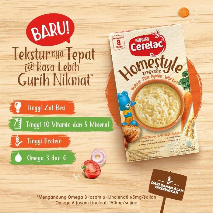 Gambar Nestle Cerelac Homestyle Bubur Tim Ayam Wortel 100 Gram dari dgoodsstore undefined Tokopedia