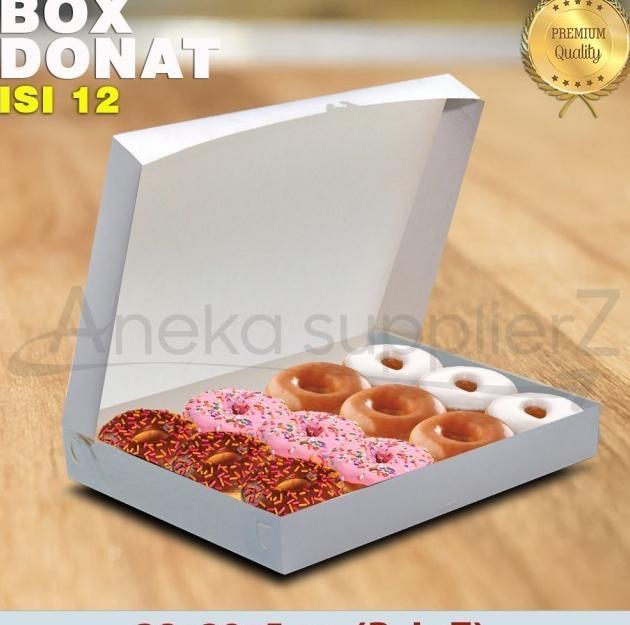 Gambar bt dus box donat putih isi 12 dari MegaKardus undefined Tokopedia