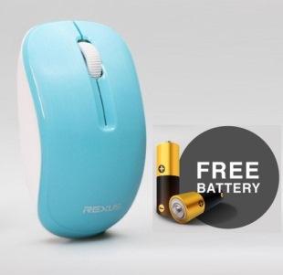 Gambar Silent Click Mouse Wirless Rexus - Q10 BIRU MUDA dari Ide Komputer Malang undefined Tokopedia