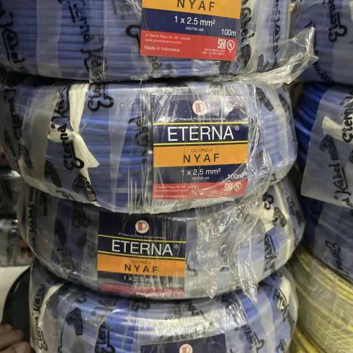 Gambar Kabel Eterna NYAF 2.5mm @100m / Kabel Listrik Serabut - Biru dari Eltra Abadi undefined Tokopedia