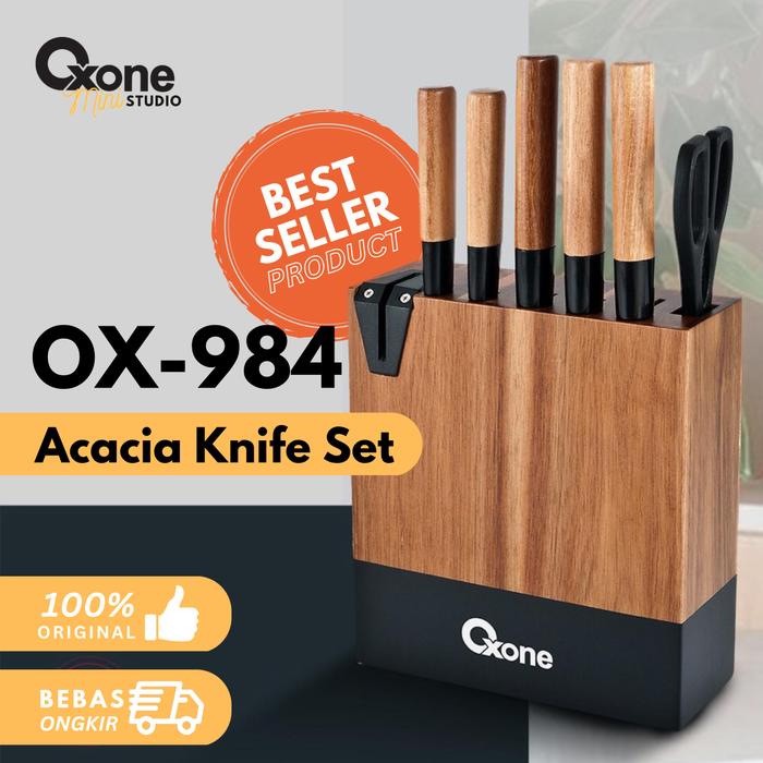 Gambar OXONE OX-984 Acacia Knife Set | OX985 Pisau Dapur Kayu set | Pisau Set dari Oxone Mini Studio undefined Tokopedia