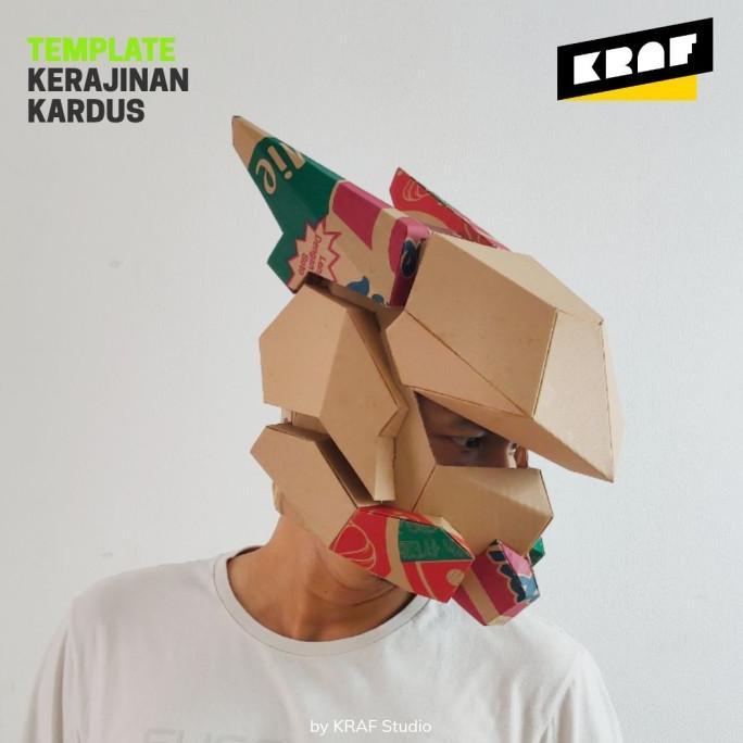 Gambar Sale Pola Kerajinan Kardus No.1021: Helm Robot Terinspirasi Ikan Hiu - KERTAS HVS, Ukuran Anak dari Benedict Officialy undefined Tokopedia