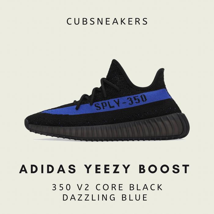 ADIDAS YEEZY BOOST 350 V2 CORE BLACK DAZZLING BLUE (TRIPLE WHITE OREO)