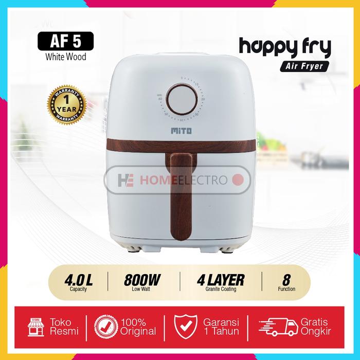 Gambar [NEW] HappyFry MITO Air Fryer AF5 Happy Fry 4L White - Hitam dari Home Electro undefined 3 Tokopedia