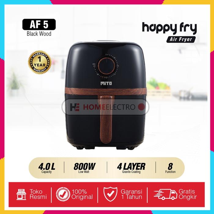 Gambar [NEW] HappyFry MITO Air Fryer AF5 Happy Fry 4L White - Hitam dari Home Electro undefined Tokopedia