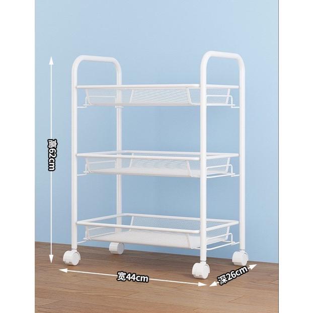 Gambar JUMBO RAK TROLI 3 susun roda track trolley wheel hitam putih rak besi - Putih, 3 SUSUN dari VB Luxury undefined Tokopedia