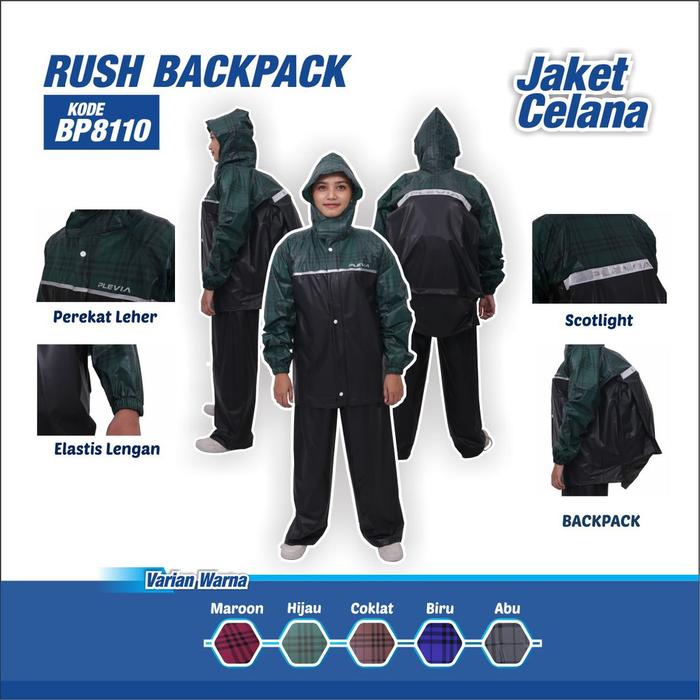 Gambar Jas Hujan Plevia JC Rush Backpack 8110 dari ProdusenDaster undefined Tokopedia