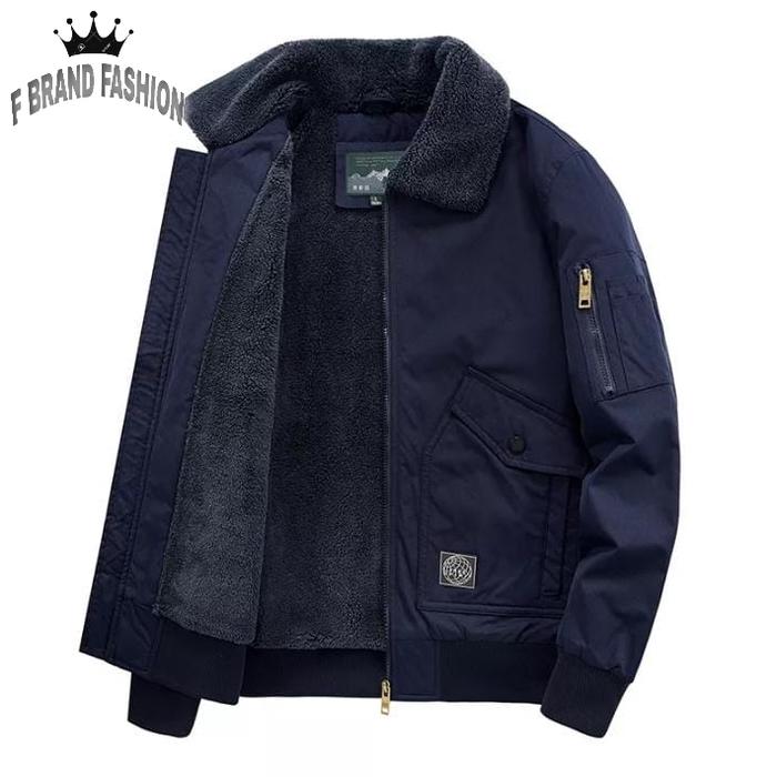 Gambar Jaket pria bomber bulu / jaket musim dingin / jaket bomber / jaket - Biru navy, custom ukuran dari F Brand Fashion undefined Tokopedia