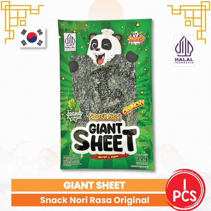 Gambar Norigo / Snack Nori Giant Sheet 1 Pcs / Snack Rumput Laut 3.2g - Original dari Kwangcheon Kim Indonesia undefined Tokopedia