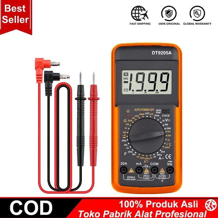 Gambar (Dikirim Dari Jakarta)MULTIMETER / MULTITESTER ALAT UKUR LAYAR BESAR - DT9205A+Baterai dari Berliand01 undefined Tokopedia