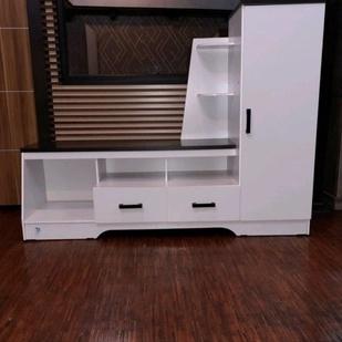 Gambar Meja Tv Minimalis Modern 160x42x123cm - Tvr 10 putih dari azkia berkah jaya_NEW undefined Tokopedia