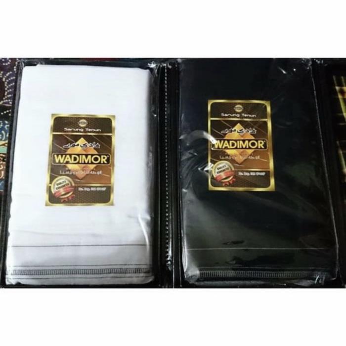 Gambar Grosir 10 potong Sarung Tenun Wadimor Polos Warna hitam dan putih - Putih dari Tempat Sprei undefined Tokopedia