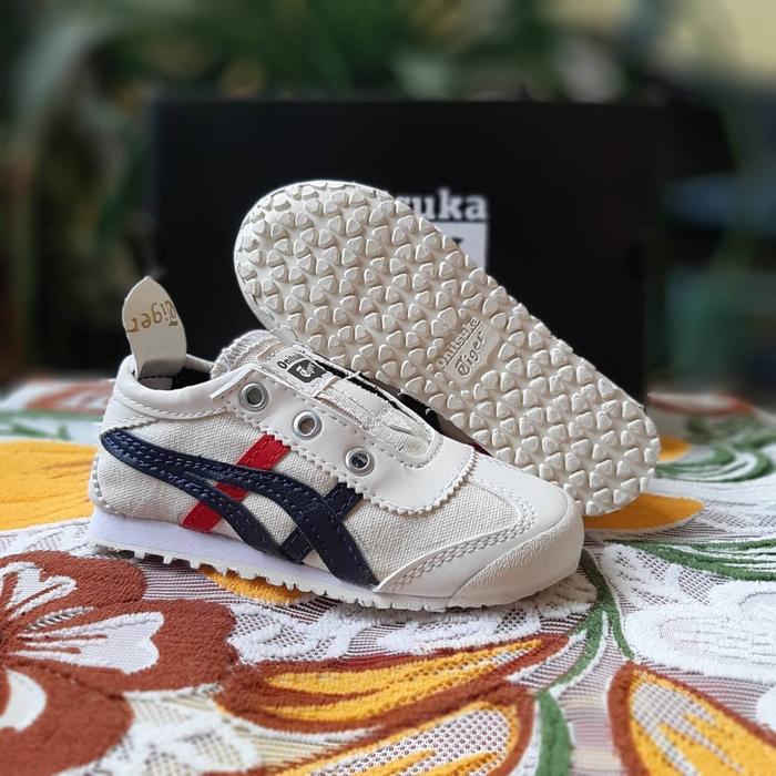 Gambar Sepatu Anak Onitsuka Tiger Mexico Cream Navy Red Slip-On Good Quality - Tripel Color, 23 dari Nanda Shop Sport undefined Tokopedia