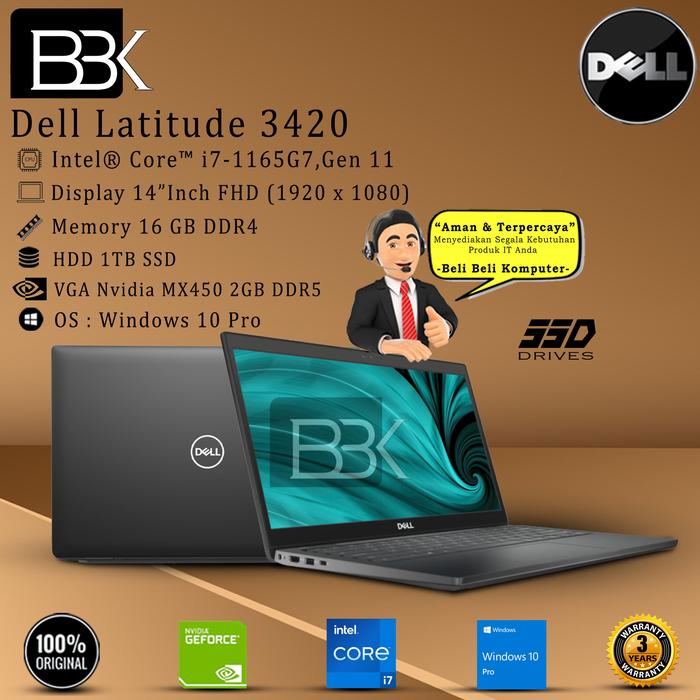 Dell Latitude 3420 I7-1165g7 16gb 1tb Ssd Vga Mx450 2gb W10pro 3yr