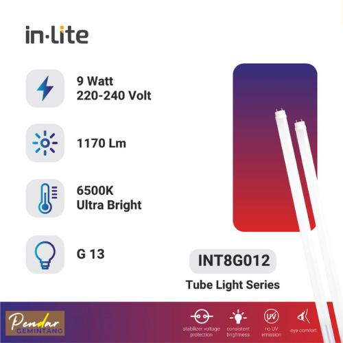Gambar Lampu LED TL Tube Light T8 Inlite In-Lite INT8G012 9W/18W Putih - 9 Watt dari E-Pendar Gemintang undefined Tokopedia