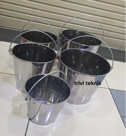 Gambar ember stainless steel, bucket timba sus stenlis minyak bbm spbu - customvolume dari warungsafety undefined Tokopedia
